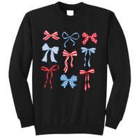 Red White Blue Coquette Bows 4th Of July Tall Sweatshirt