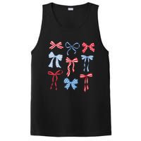 Red White Blue Coquette Bows 4th Of July PosiCharge Competitor Tank