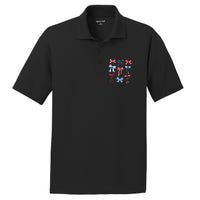 Red White Blue Coquette Bows 4th Of July PosiCharge RacerMesh Polo