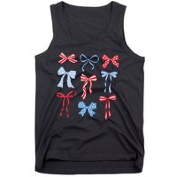 Red White Blue Coquette Bows 4th Of July Tank Top