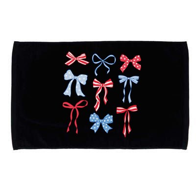 Red White Blue Coquette Bows 4th Of July Microfiber Hand Towel