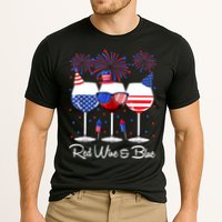 Red Wine & Blue 4th Of July Wine Red White Blue Wine Glasses Cooling Performance Crew T-Shirt