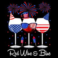Red Wine & Blue 4th Of July Wine Red White Blue Wine Glasses Impact Tech Backpack