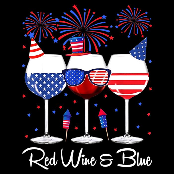 Red Wine & Blue 4th Of July Wine Red White Blue Wine Glasses Impact Tech Backpack