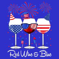 Red Wine & Blue 4th Of July Wine Red White Blue Wine Glasses Womens Tank Top