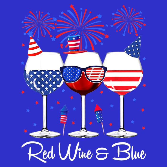 Red Wine & Blue 4th Of July Wine Red White Blue Wine Glasses Womens Tank Top