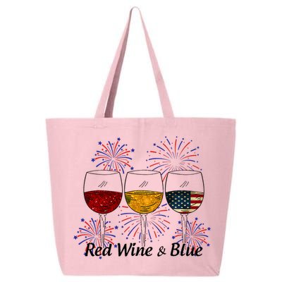 Red Wine & Blue 4th Of July Red White Blue Wine Glasses 25L Jumbo Tote