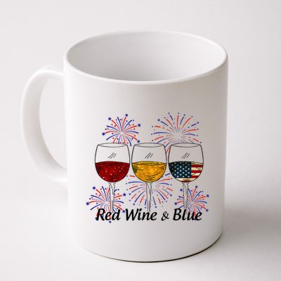 Red Wine & Blue 4th Of July Red White Blue Wine Glasses Mug