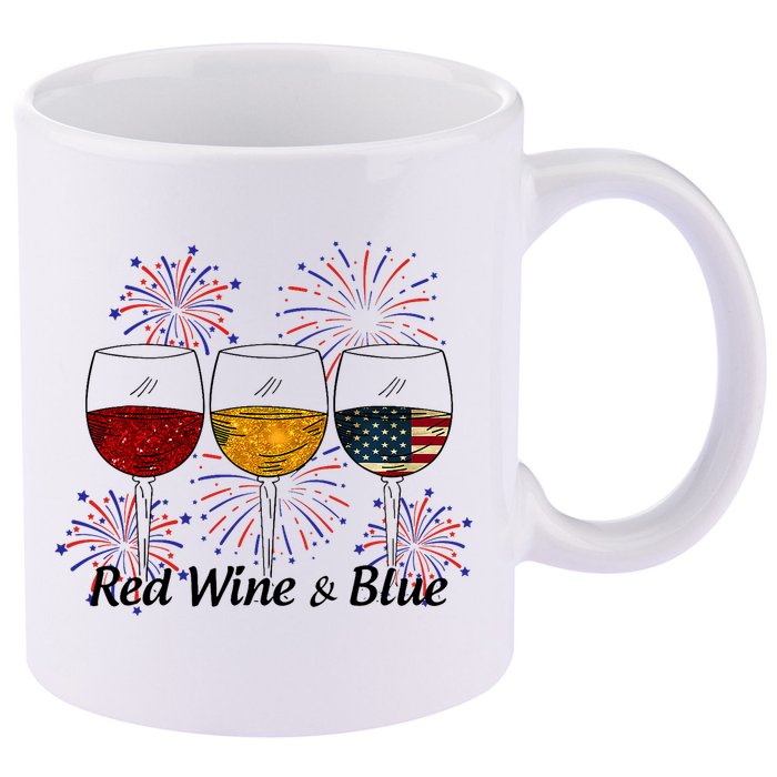 Red Wine & Blue 4th Of July Red White Blue Wine Glasses 11oz C Handle Ceramic Mug