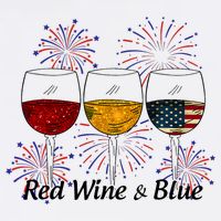 Red Wine & Blue 4th Of July Red White Blue Wine Glasses 11oz C Handle Ceramic Mug