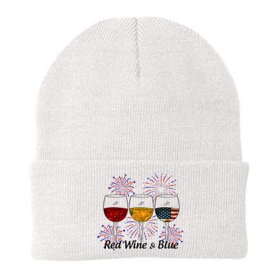 Red Wine & Blue 4th Of July Red White Blue Wine Glasses Beanie