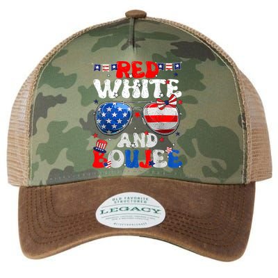 Red White & Boujee Summer Funny Drinking 4th Of July US Flag Legacy Tie Dye Trucker Hat
