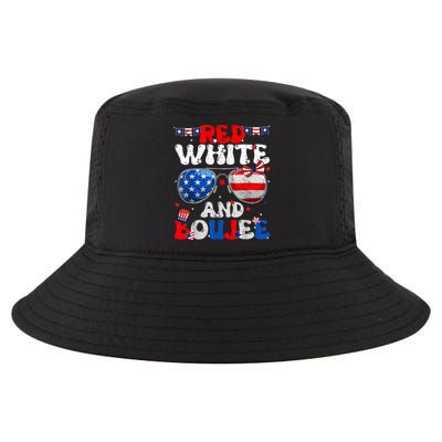 Red White & Boujee Summer Funny Drinking 4th Of July US Flag Cool Comfort Performance Bucket Hat