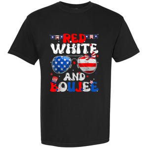 Red White & Boujee Summer Funny Drinking 4th Of July US Flag Garment-Dyed Heavyweight T-Shirt