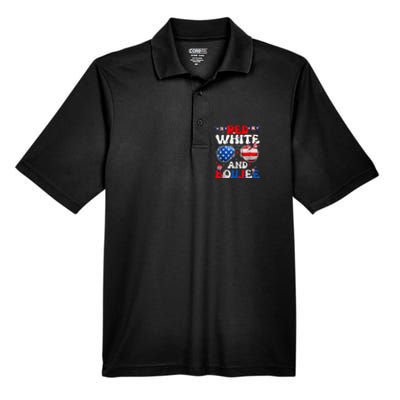 Red White & Boujee Summer Funny Drinking 4th Of July US Flag Men's Origin Performance Piqué Polo