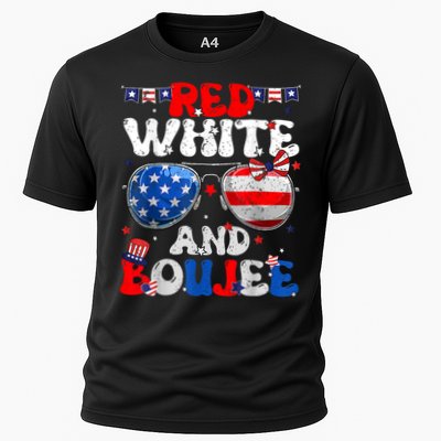 Red White & Boujee Summer Funny Drinking 4th Of July US Flag Performance Shirt