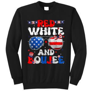 Red White & Boujee Summer Funny Drinking 4th Of July US Flag Sweatshirt