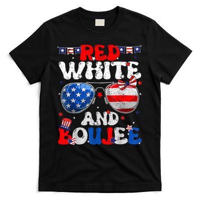 Red White & Boujee Summer Funny Drinking 4th Of July US Flag T-Shirt