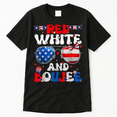 Red White & Boujee Summer Funny Drinking 4th Of July US Flag Tall T-Shirt