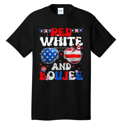 Red White & Boujee Summer Funny Drinking 4th Of July US Flag Tall T-Shirt