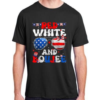 Red White & Boujee Summer Funny Drinking 4th Of July US Flag Adult ChromaSoft Performance T-Shirt