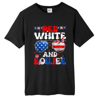 Red White & Boujee Summer Funny Drinking 4th Of July US Flag Tall Fusion ChromaSoft Performance T-Shirt