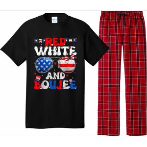 Red White & Boujee Summer Funny Drinking 4th Of July US Flag Pajama Set