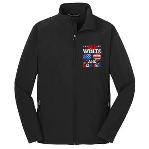 Red White & Boujee Summer Funny Drinking 4th Of July US Flag Core Soft Shell Jacket