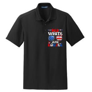 Red White & Boujee Summer Funny Drinking 4th Of July US Flag Dry Zone Grid Polo