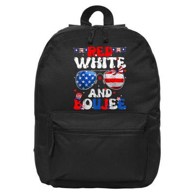 Red White & Boujee Summer Funny Drinking 4th Of July US Flag 16 in Basic Backpack