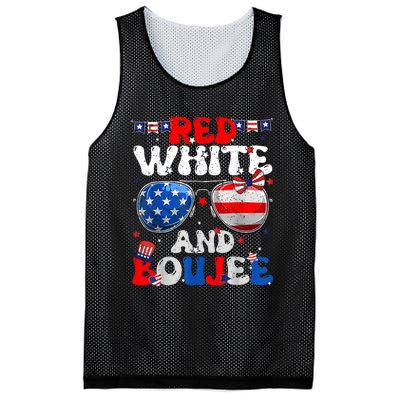 Red White & Boujee Summer Funny Drinking 4th Of July US Flag Mesh Reversible Basketball Jersey Tank