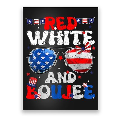 Red White & Boujee Summer Funny Drinking 4th Of July US Flag Poster