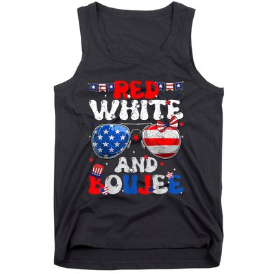 Red White & Boujee Summer Funny Drinking 4th Of July US Flag Tank Top