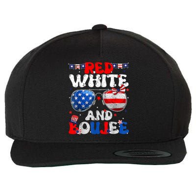 Red White & Boujee Summer Funny Drinking 4th Of July US Flag Wool Snapback Cap