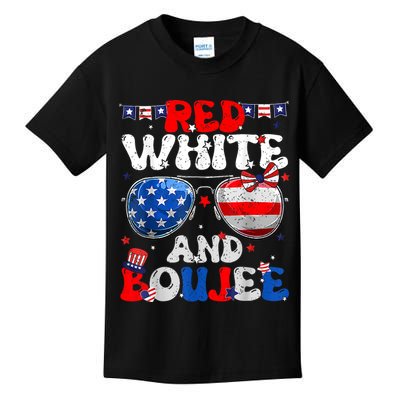 Red White & Boujee Summer Funny Drinking 4th Of July US Flag Kids T-Shirt