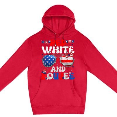 Red White & Boujee Summer Funny Drinking 4th Of July US Flag Premium Pullover Hoodie