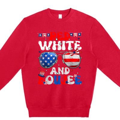 Red White & Boujee Summer Funny Drinking 4th Of July US Flag Premium Crewneck Sweatshirt