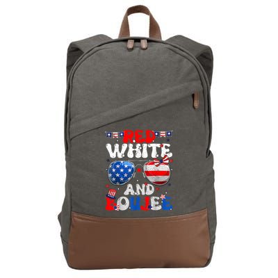 Red White & Boujee Summer Funny Drinking 4th Of July US Flag Cotton Canvas Backpack