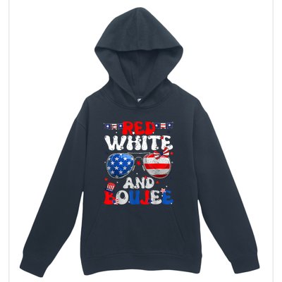 Red White & Boujee Summer Funny Drinking 4th Of July US Flag Urban Pullover Hoodie