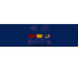 Red Wine & Blue 4th Of July Red White Blue Wine Glasses Bumper Sticker