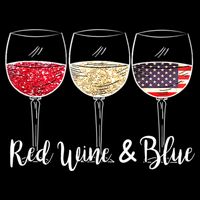 Red Wine & Blue 4th Of July Wine Red White Blue Wine Glasses Impact Tech Backpack