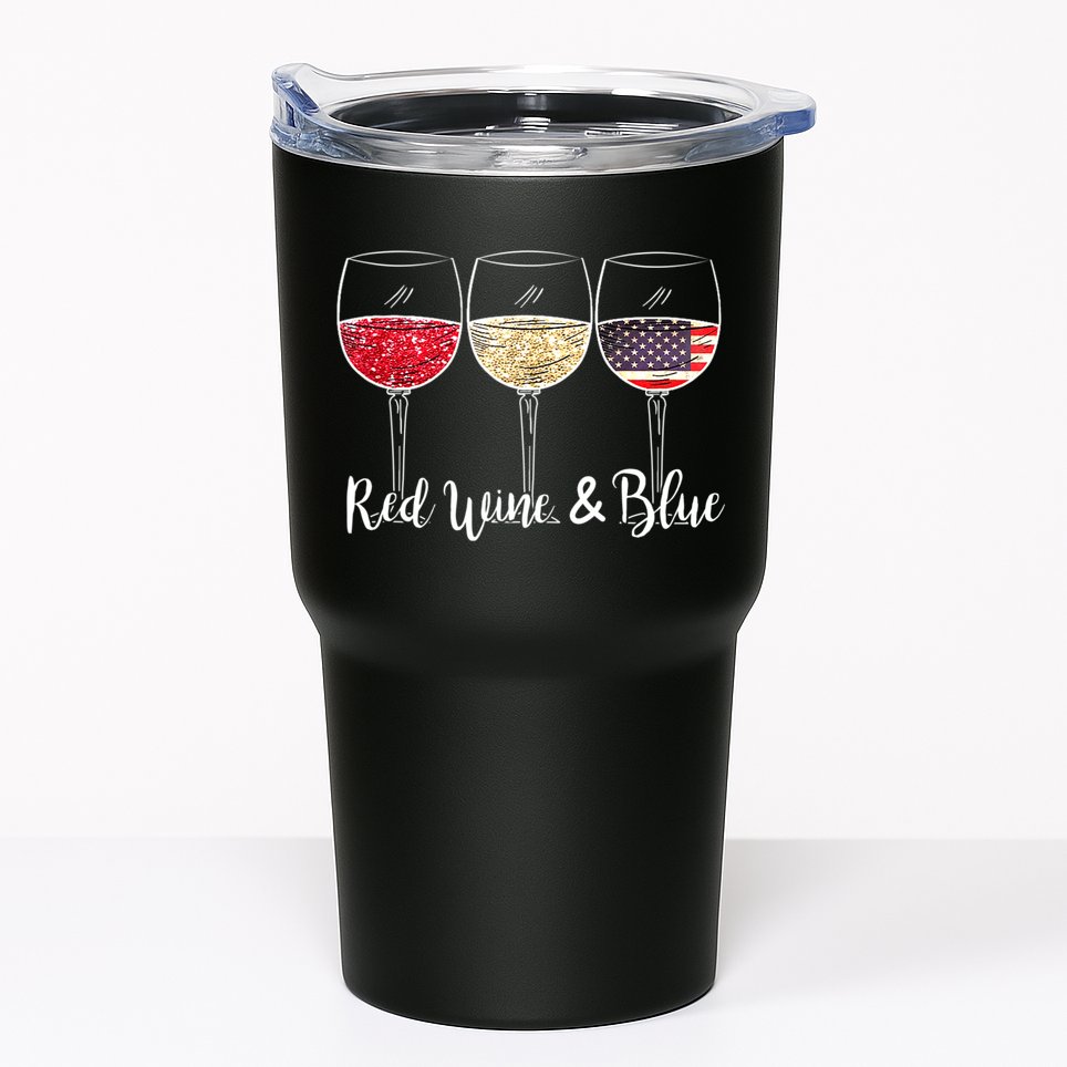 Red Wine & Blue 4th Of July Wine Red White Blue Wine Glasses Tumbler