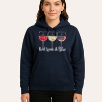 Red Wine & Blue 4th Of July Wine Red White Blue Wine Glasses Hoodie