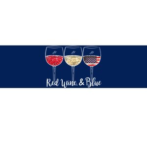 Red Wine & Blue 4th Of July Wine Red White Blue Wine Glasses Bumper Sticker