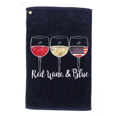 Red Wine & Blue 4th Of July Wine Red White Blue Wine Glasses Golf Towel