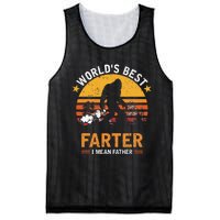 Retro World's Best Farter I Mean Father Bigfoot Father's Day Mesh Reversible Basketball Jersey Tank