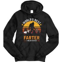 Retro World's Best Farter I Mean Father Bigfoot Father's Day Tie Dye Hoodie