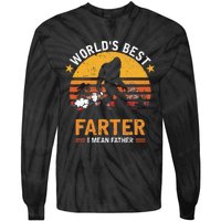 Retro World's Best Farter I Mean Father Bigfoot Father's Day Tie-Dye Long Sleeve Shirt