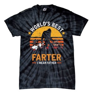 Retro World's Best Farter I Mean Father Bigfoot Father's Day Tie-Dye T-Shirt