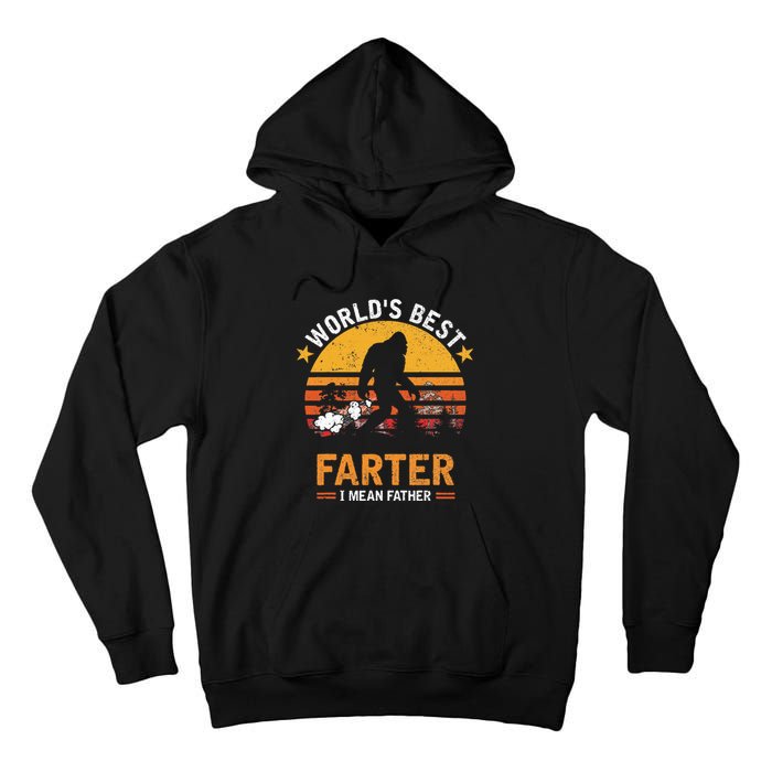 Retro World's Best Farter I Mean Father Bigfoot Father's Day Tall Hoodie